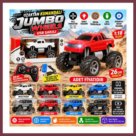 SHNSTORE 80012 1:18 Uzaktan Kumandalı Usb Şarjlı Araba (adet fiyatıdır) SHN0720