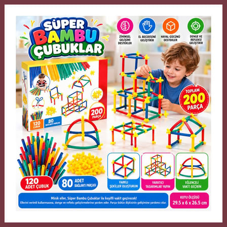 SHNSTORE 03461 SÜPER BAMBU ÇUBUKLAR 200 PARÇA SHN0720