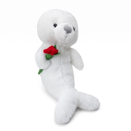 SHNSTORE PL50252 40 CM FOK GÜL TUTAN PELUŞ FOK OYUNCAK SHN0720