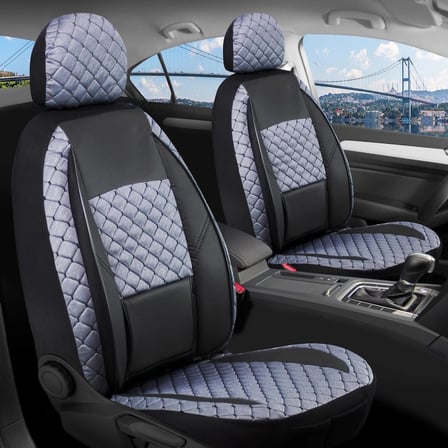 Volkswagen Polo Station Wagon Deri Detaylı Oto Koltuk Kılıfı Ön Arka Set Alpine Siyah Füme ŞHN