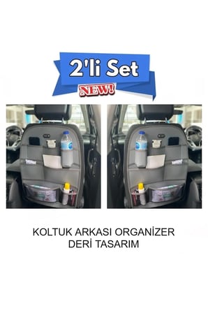 Renault Clio 3 Hatchback Deri Koltuk Arkası Düzenleyici Koruyucu Gri 2 Adet ŞHN