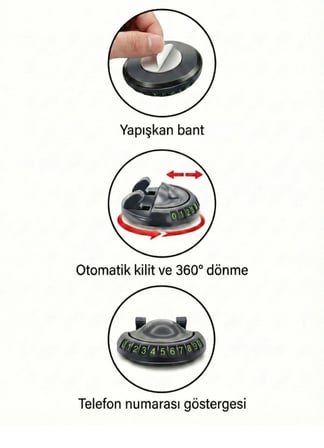 Mazda 2 Dönebilen Numaratörlü Araç İçi Telefon Tutucu Siyah ŞHN