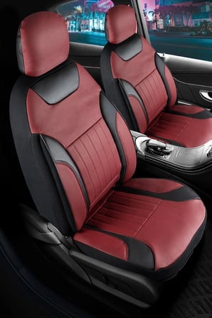 Ford Fusion Full Deri Oto Koltuk Kılıfı Ön Arka Set Bordo Edition ŞHN