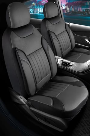 Toyota Corolla E170 2013-2018 Full Deri Oto Koltuk Kılıfı Ön Arka Set Füme Siyah Edition ŞHN
