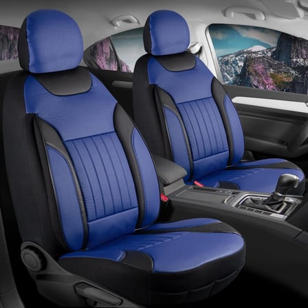 Honda Civic FB7 Full Deri Oto Koltuk Kılıfı Ön Arka Set Mavi Edition ŞHN