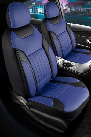 Honda Civic FB7 Full Deri Oto Koltuk Kılıfı Ön Arka Set Mavi Edition ŞHN