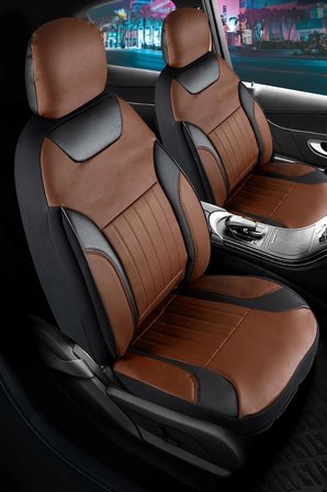Kia Stonic Full Deri Oto Koltuk Kılıfı Ön Arka Set Tarçın Edition ŞHN