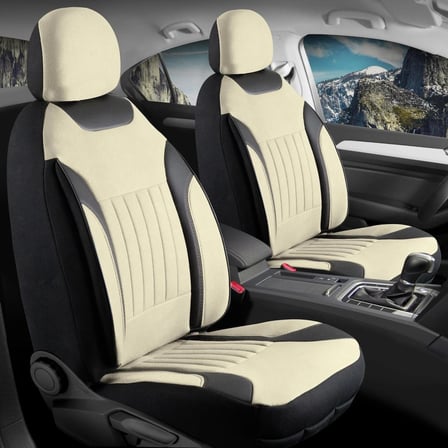 Suzuki Swift 2005-2009 Tay Tüyü Oto Koltuk Kılıfı Fermuarlı Ön Arka Set Bej Edition