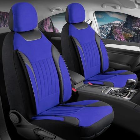 Opel Crossland X Tay Tüyü Oto Koltuk Kılıfı Fermuarlı Ön Arka Set Mavi Edition