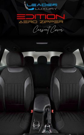 Volkswagen Polo Sportline Tay Tüyü Oto Koltuk Kılıfı Fermuarlı Ön Arka Set Siyah Edition
