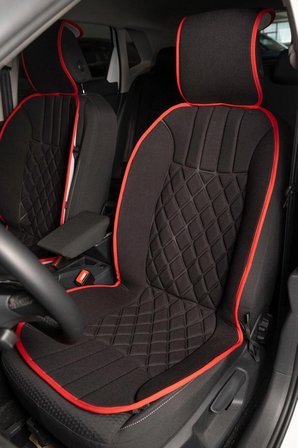 Nissan Rally Road Oto Koltuk Minderi Ön 2'li Set Siyah Kırmızı Elegance Serisi ŞHN