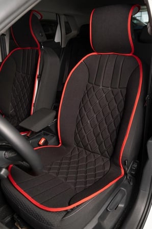Volkswagen Santana Oto Koltuk Minderi Ön 2'li Set Siyah Kırmızı Elegance Serisi ŞHN