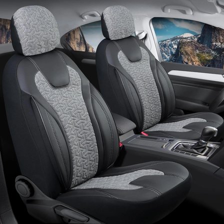 Fiat Punto Grande Deri Detaylı Oto Koltuk Kılıfı Ön Arka Set Füme Siena Seri ŞHN