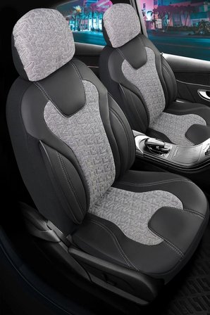 Suzuki Vitara 2019-2025 Deri Detaylı Oto Koltuk Kılıfı Ön Arka Set Füme Siena Seri ŞHN