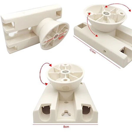 UNIVERSAL Sütun Hoparlör Duvar Askı Aparatı Hareketli 20Cm Beyaz