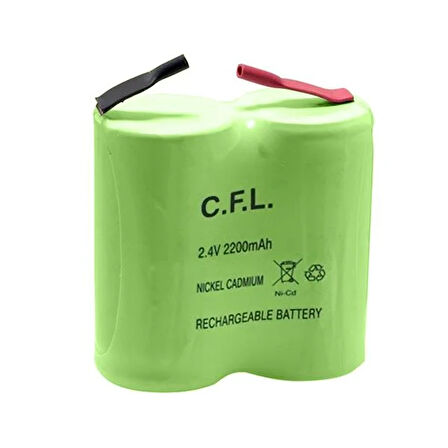 CFL Şarjlı Süpürge Pili 2Li 2.4 Volt 2200 Mah Ni-Cd