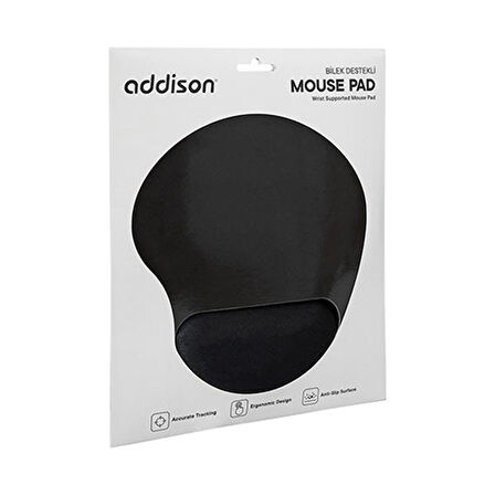 ADDISON 300521 BİLEKLİKLİ LÜKS SİYAH MOUSE PAD