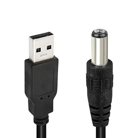 USB ERKEK 5.5*2.5 UÇLU ADAPTÖR JACKLI 1 MT KABLO