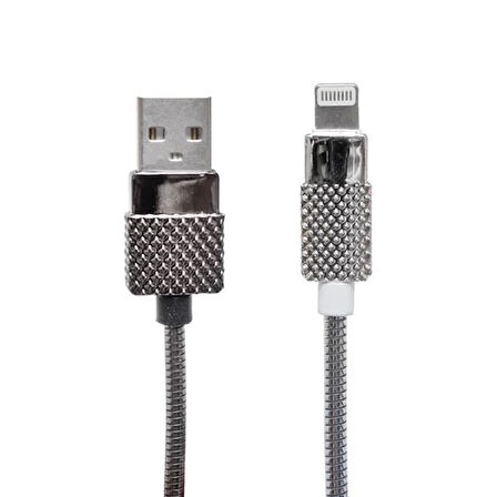 METAL YAYLI IPHONE LIGHTNING 1 METRE USB DATA VE ŞARJ KABLOSU