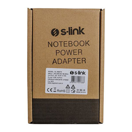 SL-NBA70 90W 19.5 VOLT 4.74 AMPER 6.5X4.4 UÇLU NOTEBOOK ADAPTÖR