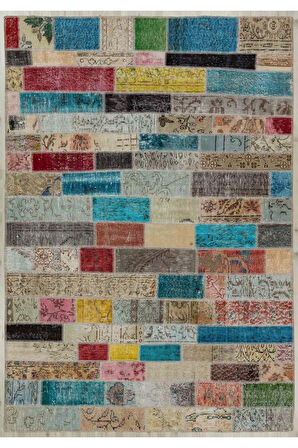 El Yapımı Patchwork Benzersiz Halı 160 x 230 cm 5052