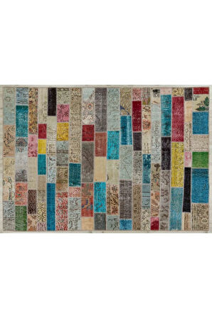 El Yapımı Patchwork Benzersiz Halı 160 x 230 cm 5052