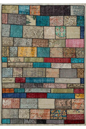Özel Patchwork El Dokuma Halı 160 x 230 cm 5062
