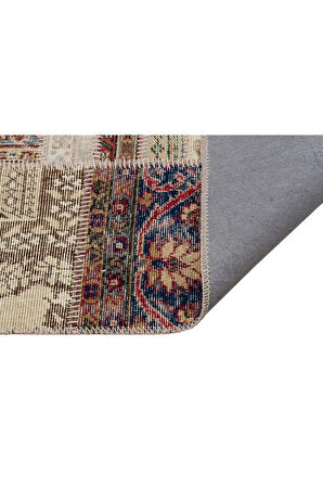 El Yapımı Keten Patchwork Halı 160x230 Cm - 6289
