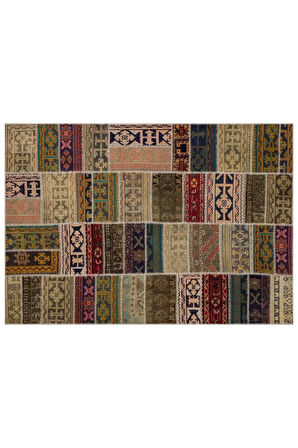 Çekici Renklerle Örülmüş Patchwork Halı 230x160 Cm 6323