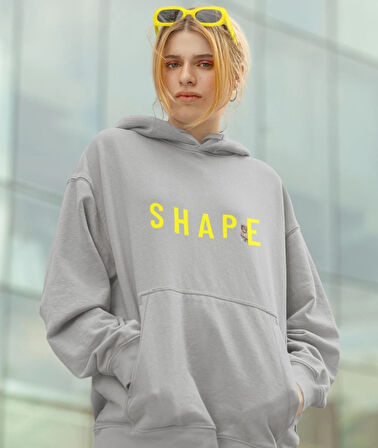 Shape(Şekil) ön ve arka ayıcık kadın baskılı sweatshirt 