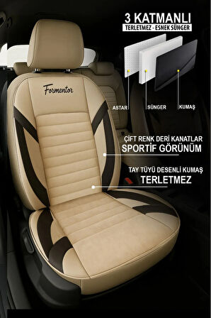 Opel Mokka 1.6 Cdtı Ecoflex (136 Hp) Start/stop 2016 UYUMLU FORMENTOR SERİSİ TAM SET TAY TÜYÜ OTO KILIF BEJ