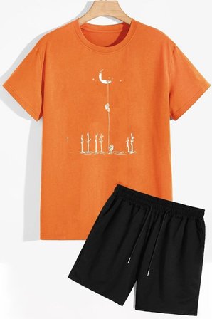 Uzay Temalı Şort T-shirt Eşofman Takımı