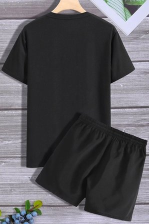 Rahat Tasarım Unisex Şort T-shirt Eşofman Takımı