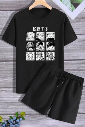 Anime Şort T-shirt Eşofman Takımı