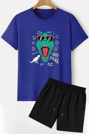 Dinazor Baskılı Şort T-shirt Eşofman Takımı