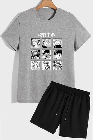 Anime Şort T-shirt Eşofman Takımı