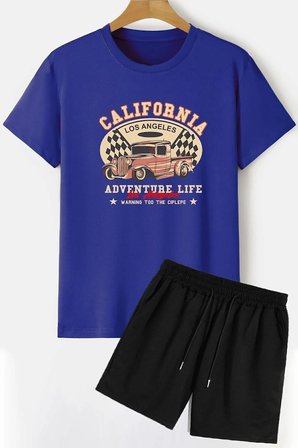 California Şort T-shirt Eşofman Takımı