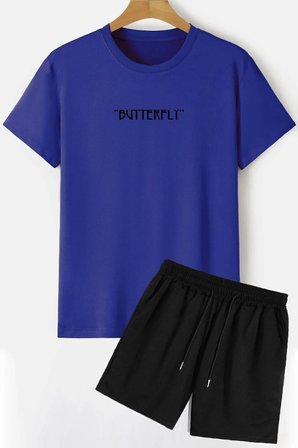 Butterfly Sırt Baskılı Şort T-shirt Eşofman Takımı