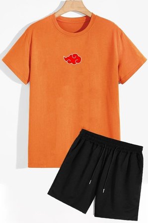 Sırt Baskılı Şort T-shirt Eşofman Takımı