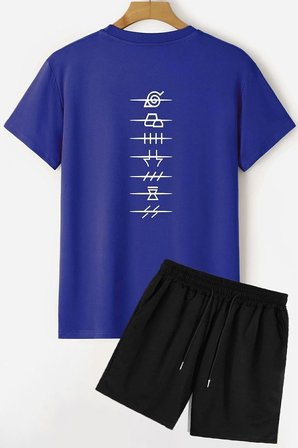 Sırt Baskılı Şort T-shirt Eşofman Takımı