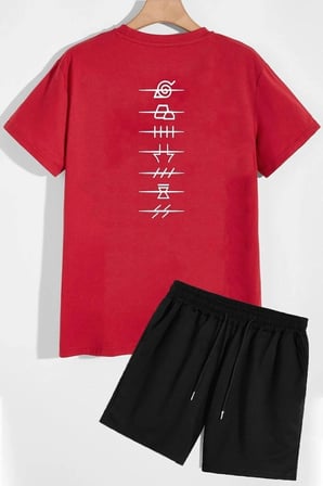 Sırt Baskılı Şort T-shirt Eşofman Takımı