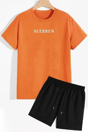 Sırt Baskılı Şort T-shirt Eşofman Takımı