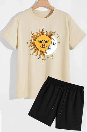 Evren Temalı Şort T-shirt Eşofman Takımı