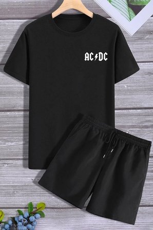 Acdc Şort T-shirt Eşofman Takımı