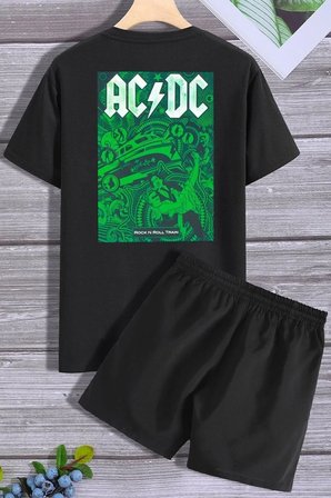 Acdc Şort T-shirt Eşofman Takımı