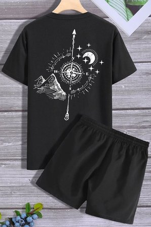 Pusula Şort T-shirt Eşofman Takımı