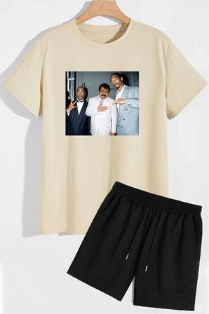 Müslüm Baskılı Şort T-shirt Eşofman Takımı