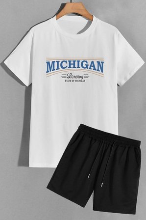 Michigan Şort T-shirt Eşofman Takımı