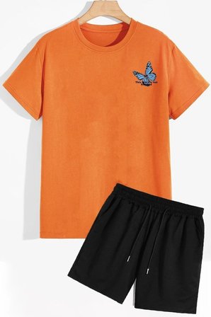 Sırt Baskılı Şort T-shirt Eşofman Takımı