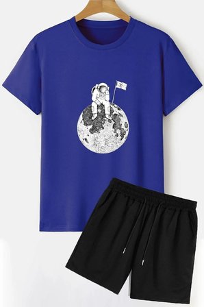 Uzay Temalı Şort T-shirt Eşofman Takımı